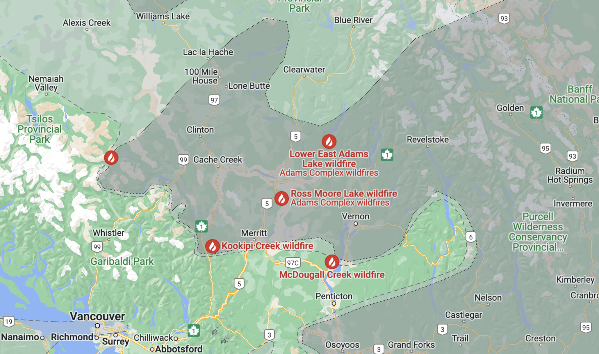 Wildfire Map BC